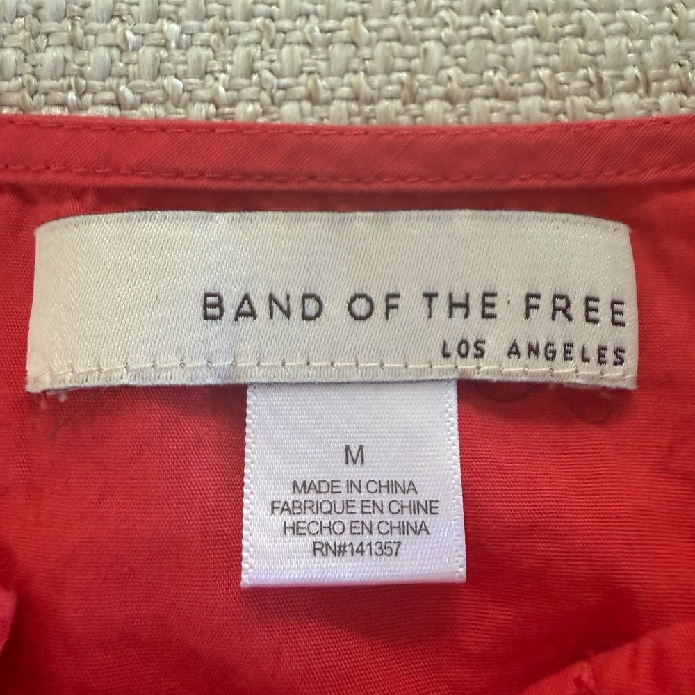 Band of the Free Scarlet red bow mini dress Tie Front Size Medium - Picture 8 of 12